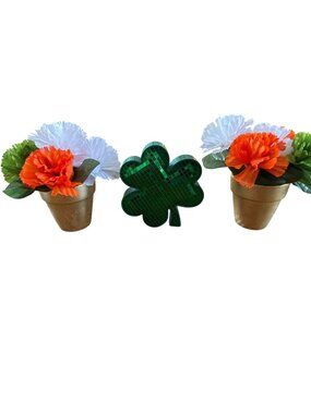 Green Shamrock Mosaic Decorative Accent 5 Inches Plastic St. Patricks Day Decora